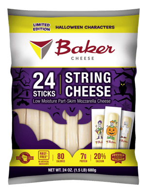 Baker Cheese Halloween String Cheese Packaging